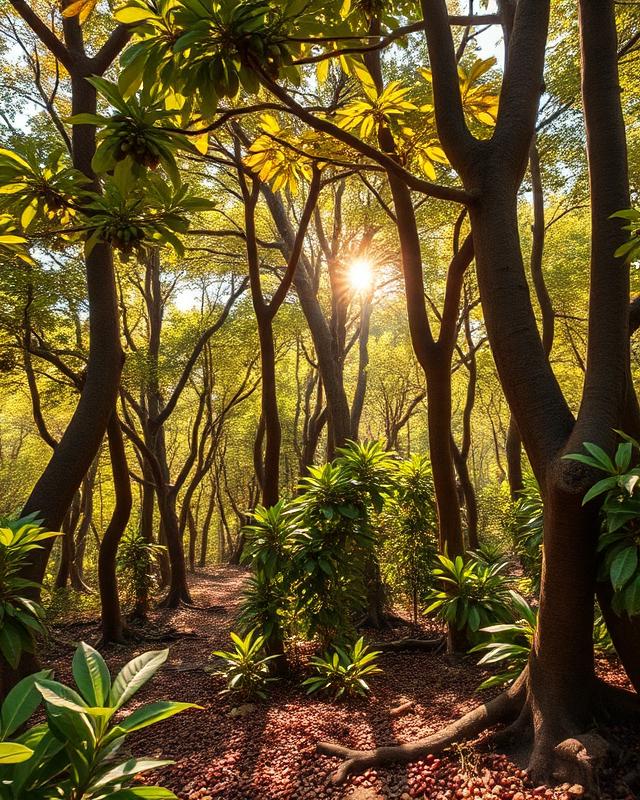 Guji forest coffee growing under shade